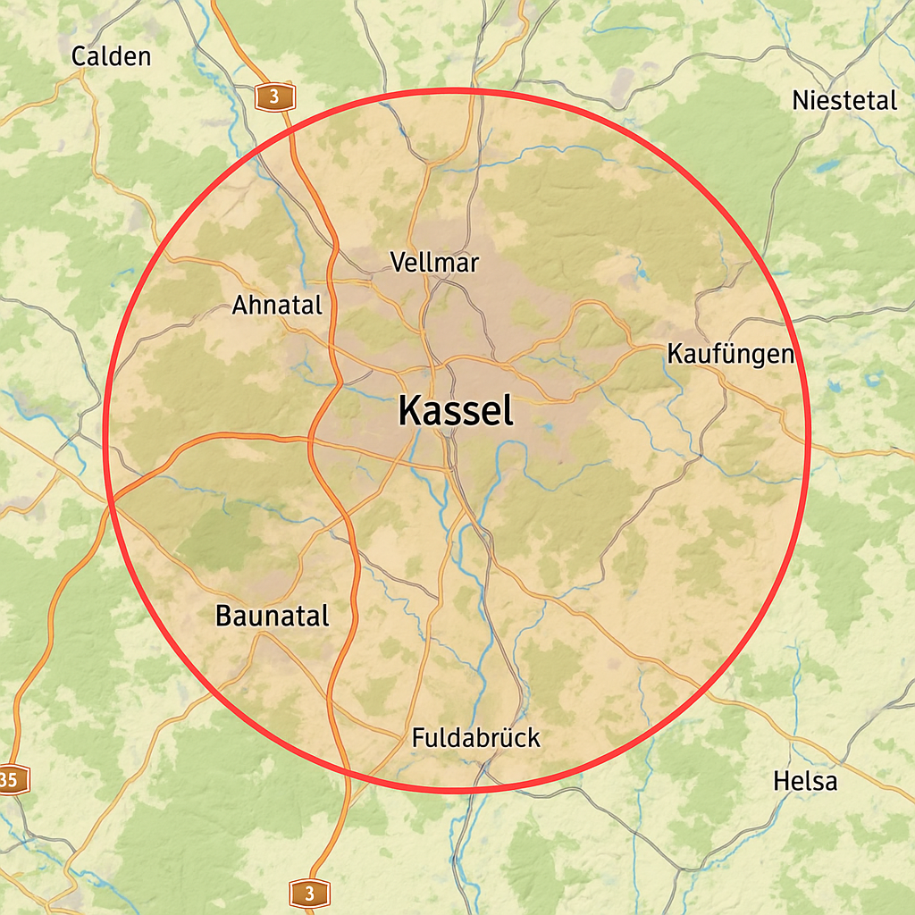 Karte Kassel und Umgebung